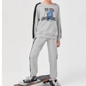 Gray Dinosaur Sweatpants & Joggers Set